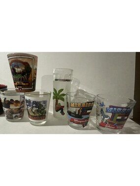 VINTAGE SHOT GLASS COLLECTION - Lot of 7 Souvenir Travel Destination City States